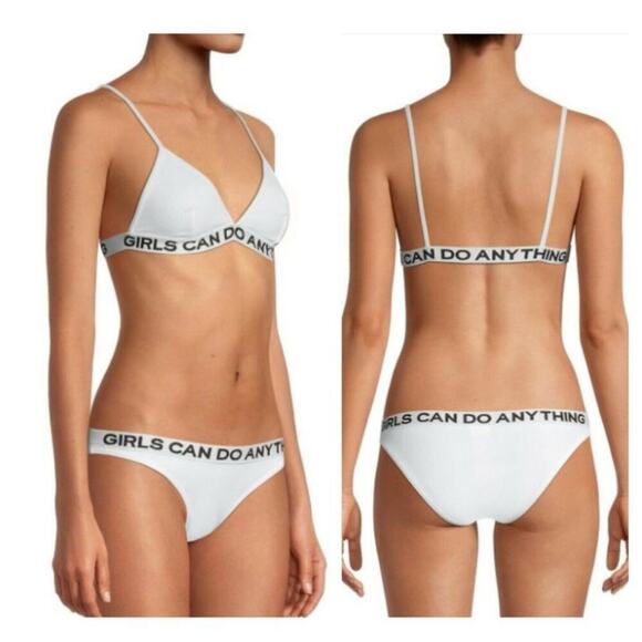 Zadig & Voltaire Triangle Logo Bikini in White. - Picture 3 of 11